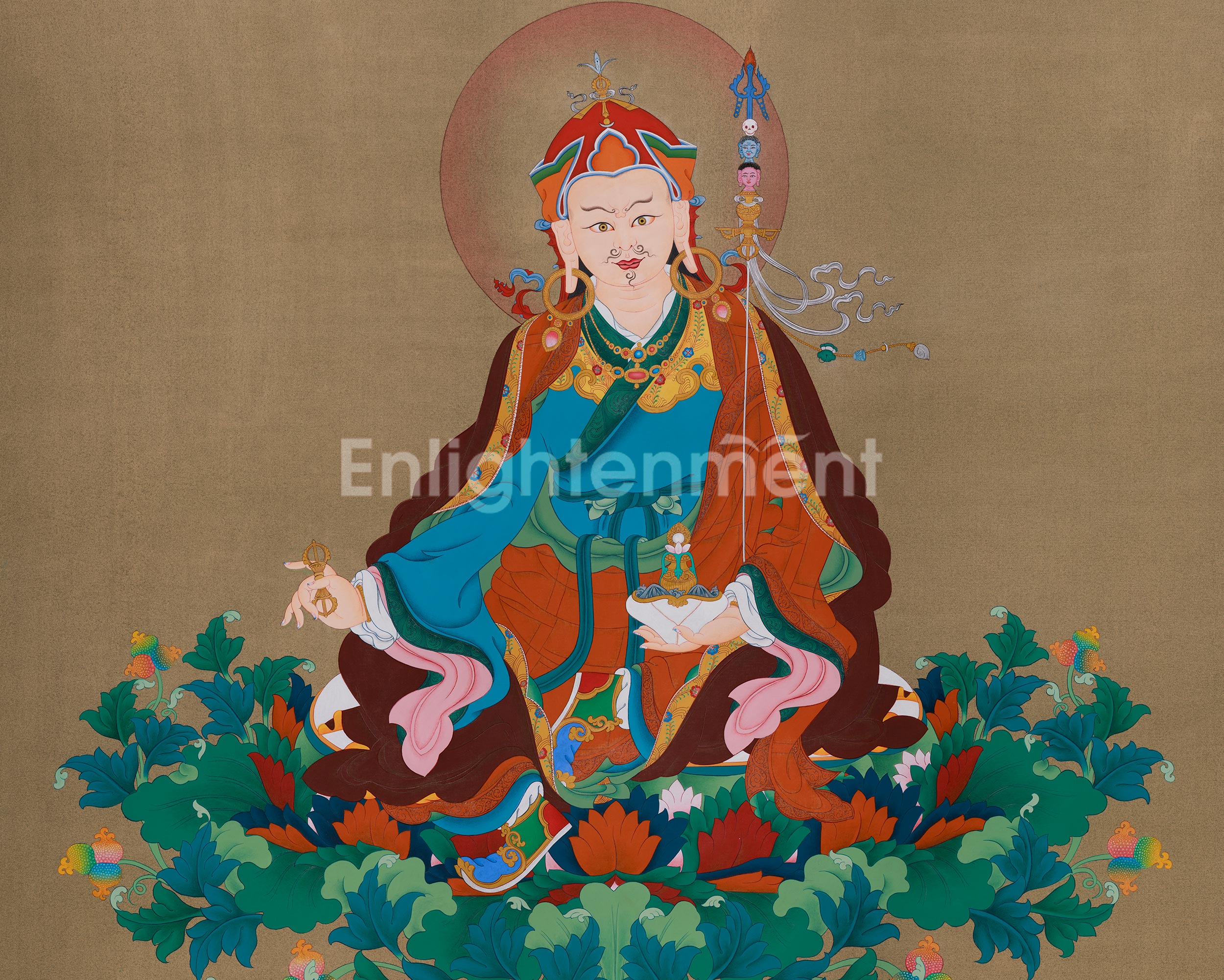 Traditional Padmasambhava Artwork | Thangka of the Guru Rinpoche, Second Buddha