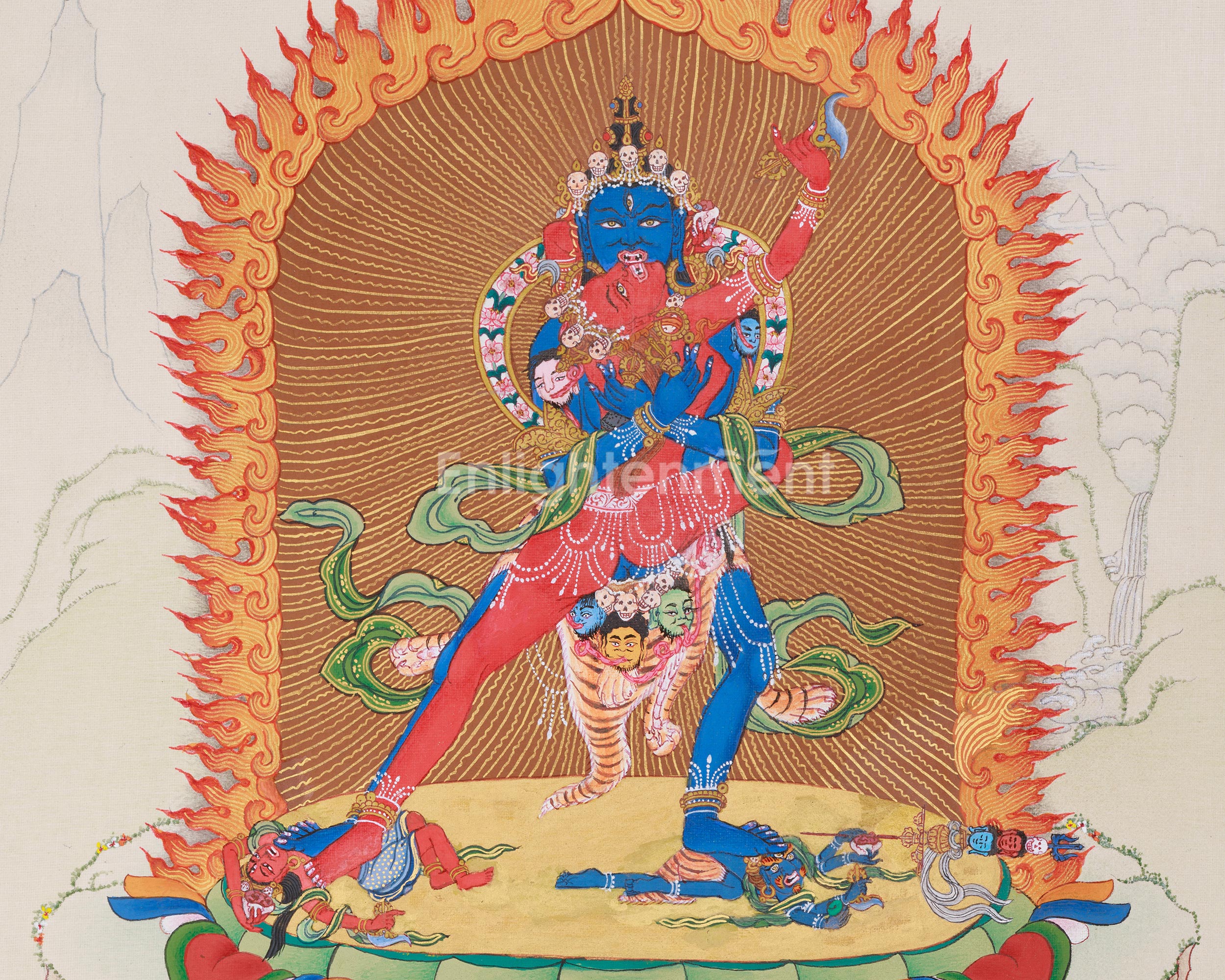 Sacred Chakrasamvara Yab-Yum Thangka | Yidam Artwork for Spiritual Transformation