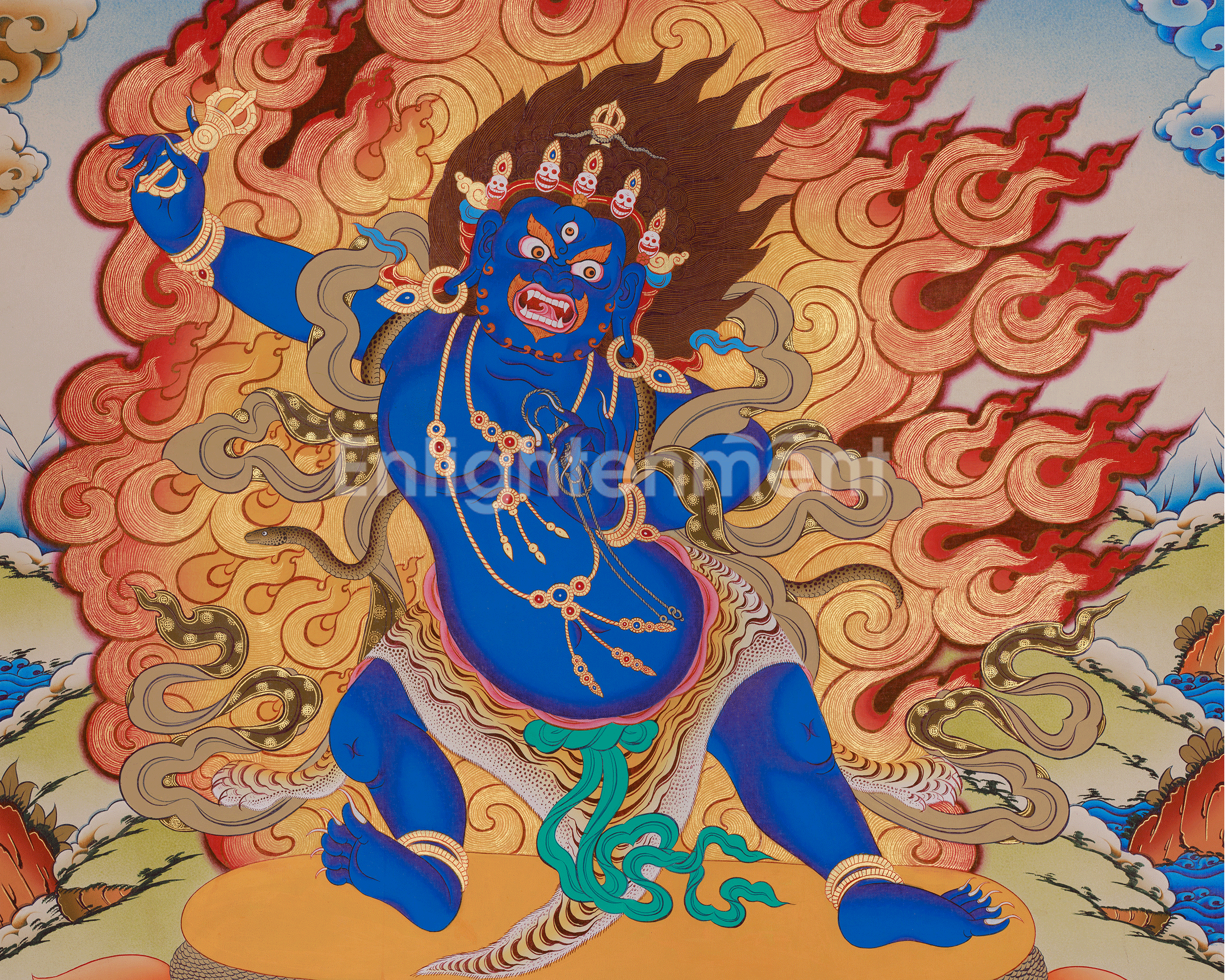 Himalayan Vajrapani Art | A Powerful Thangka of the Buddhist Protector