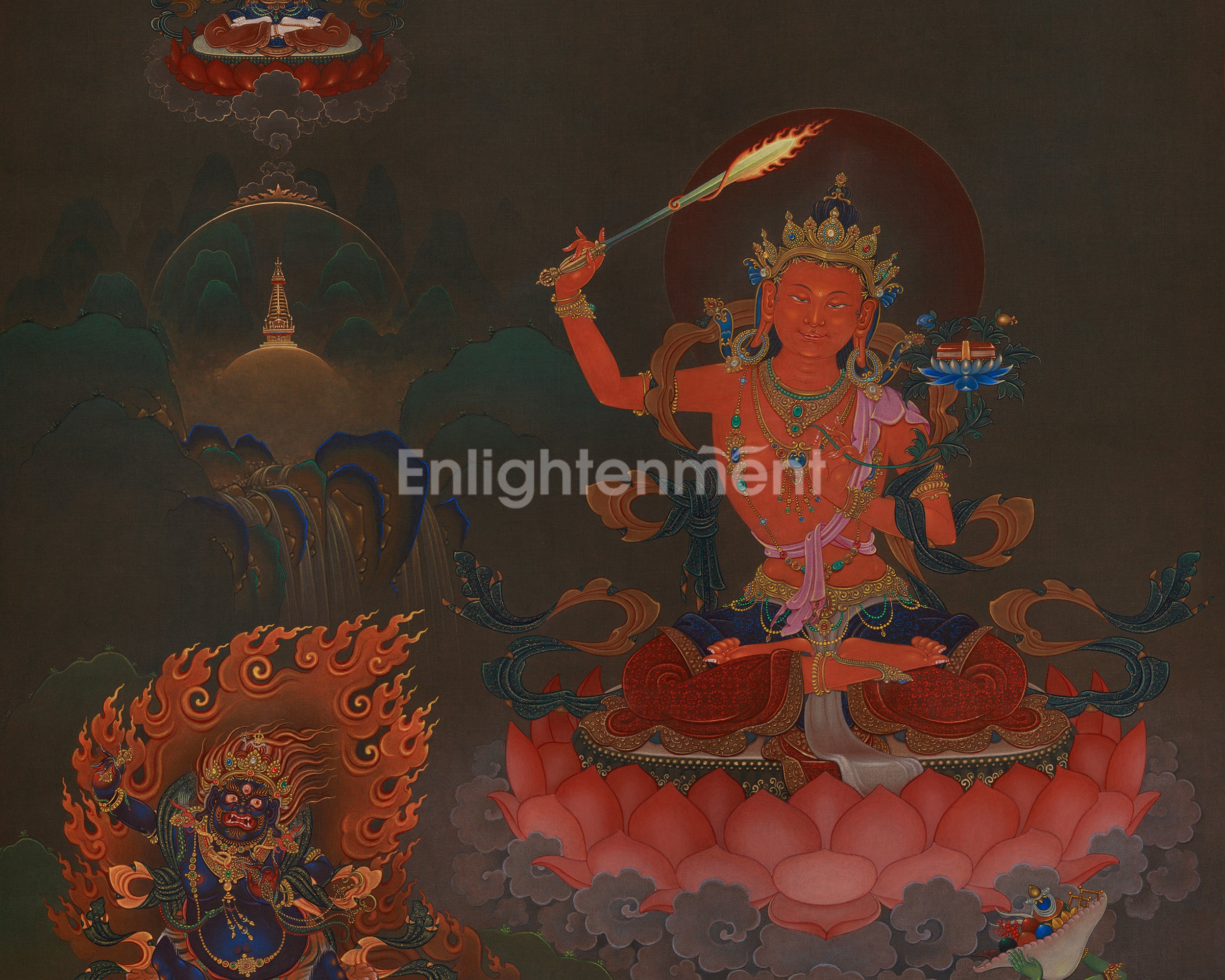 Sword of Wisdom Manjushri Thangka | The Protector of Wisdom