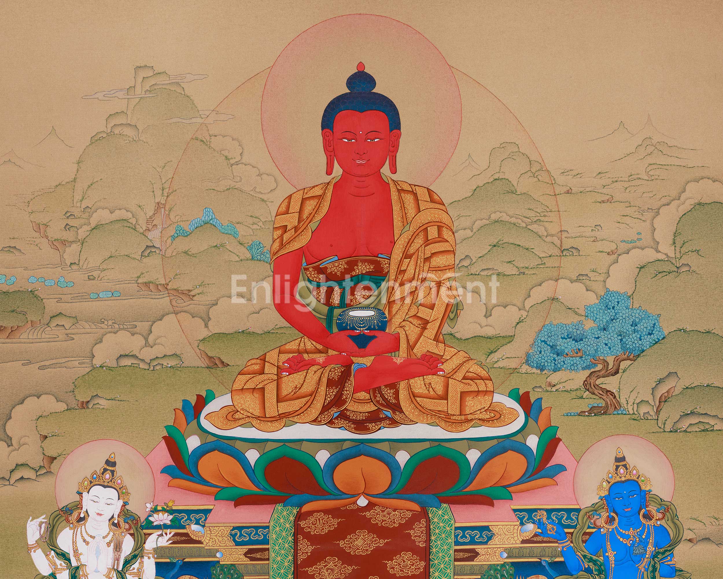 Amitabha Buddha With Bodhisattva | Infinite Light