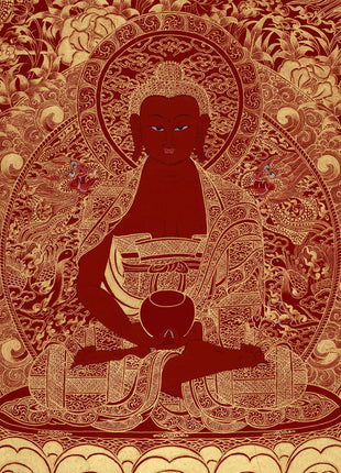 Red Amida Buddha Thangka | Lord of the Western Pure Land and Infinite Light