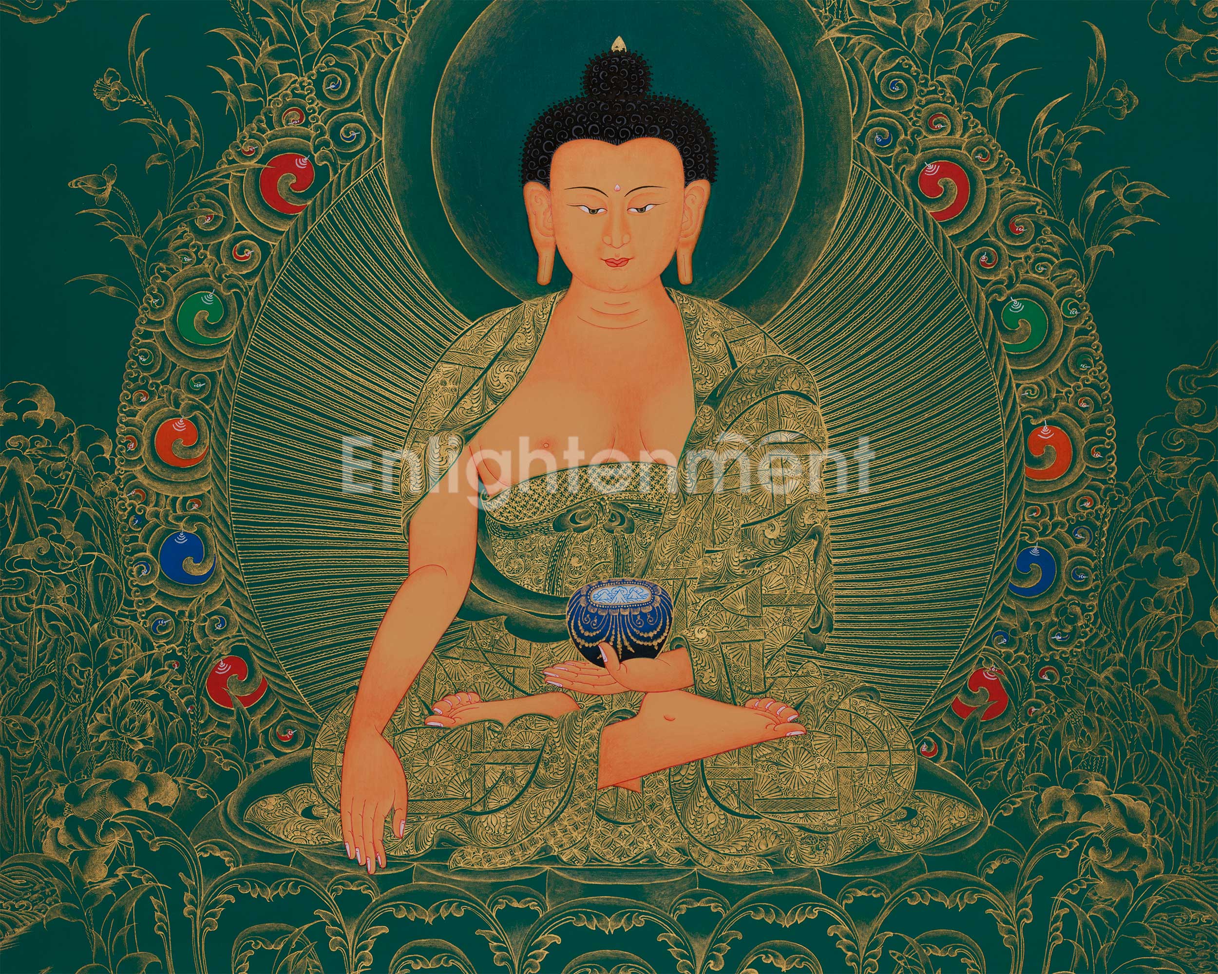 Traditional Shakyamuni Buddha Artwork | Sacred Thangka of Peace and Enlightenment