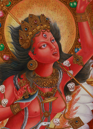 Thangka of Vajrayogini | Wrathful Wisdom Dakini | Sacred Tantric Deity
