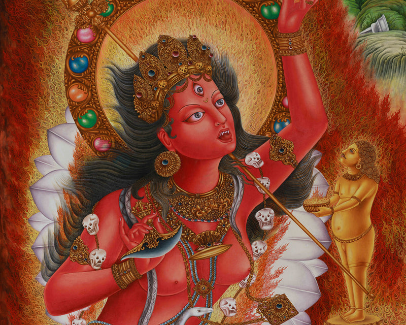 Thangka of Vajrayogini | Wrathful Wisdom Dakini | Sacred Tantric Deity