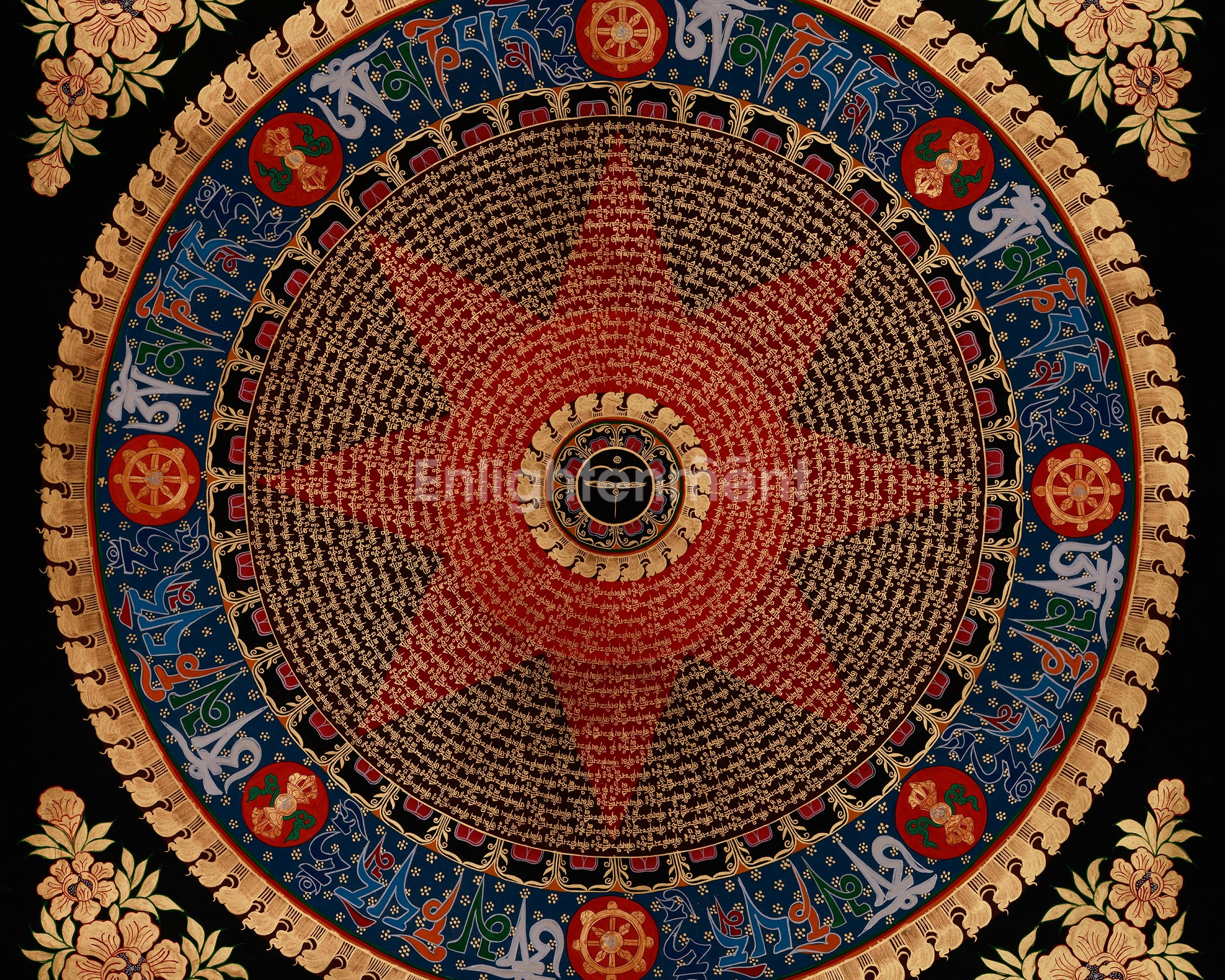 Hand-Painted Mantra Mandala Art | A Sacred Expression of Cosmic Energy