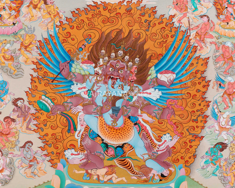 58 Wrathful Bardo Deity Thangka Print | 100 Deities of Bardo