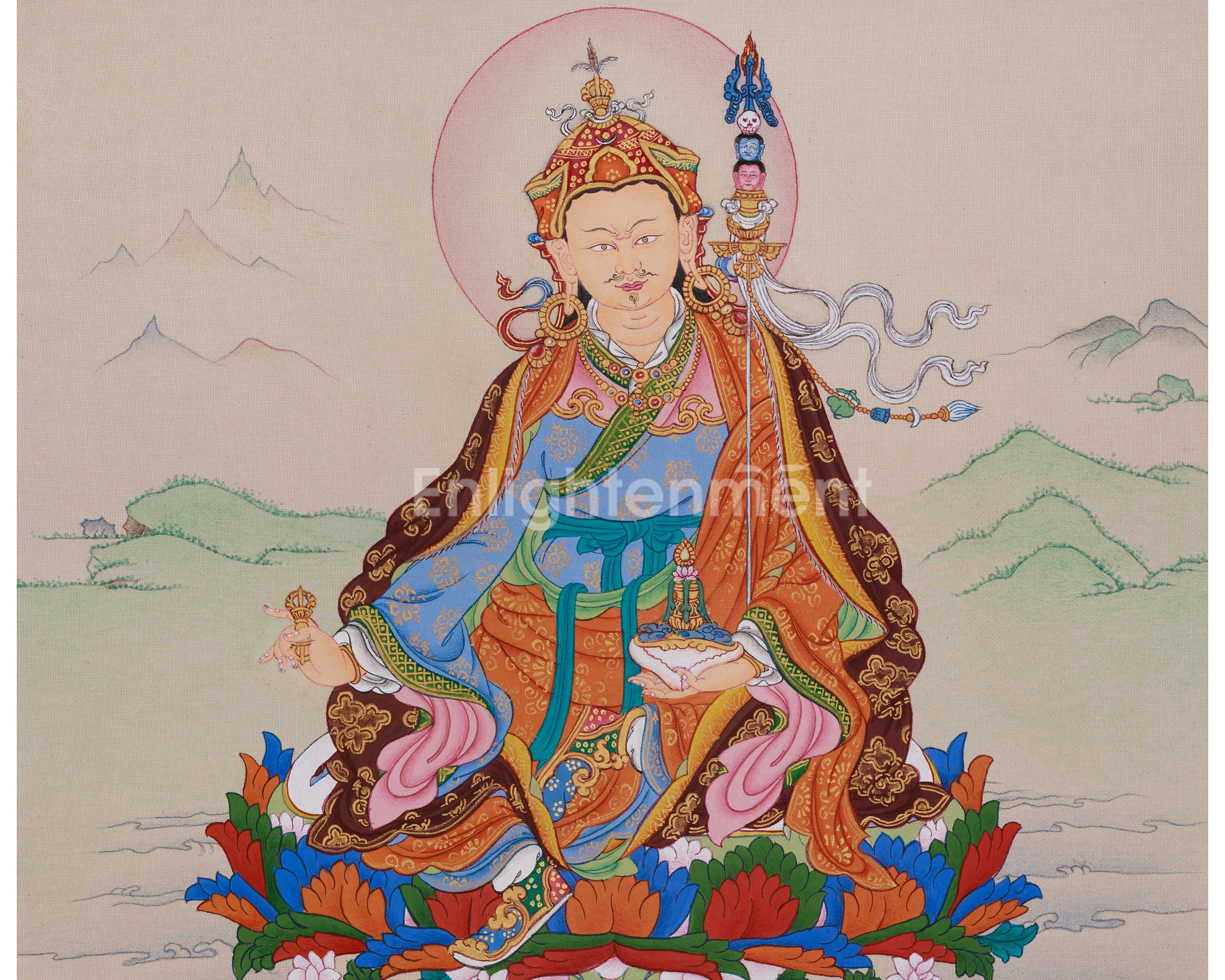 Divine Guru Rinpoche Thangka | Enlightenment Artwork