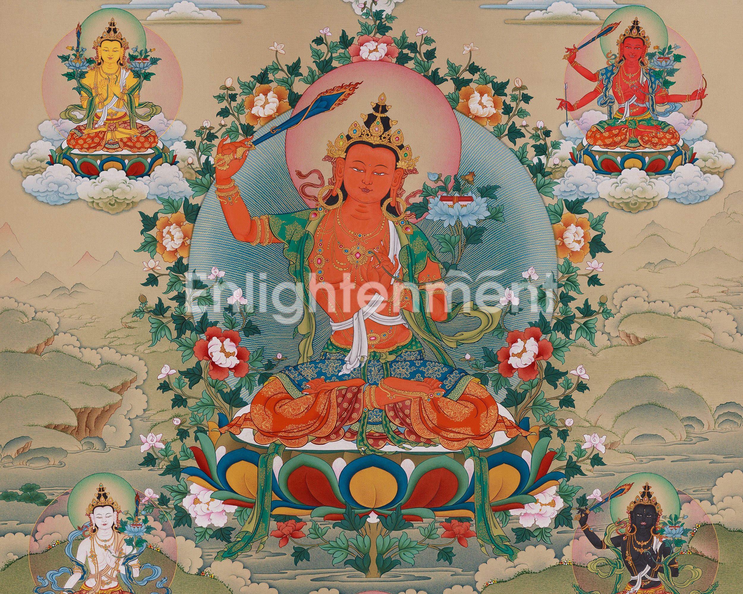 Five Manjushree | The Five Wisdom Aspects of the Enlightened Bodhisattva