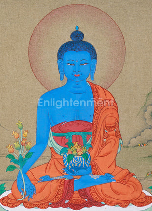 Bhaisajyaguru’s Blessing | Medicine Buddha Thangka for Meditation & Balance
