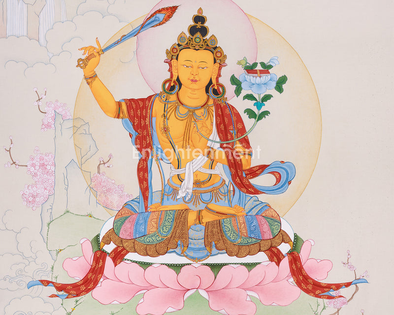 Manjushri, God of Wisdom | Bodhisattva Thangka