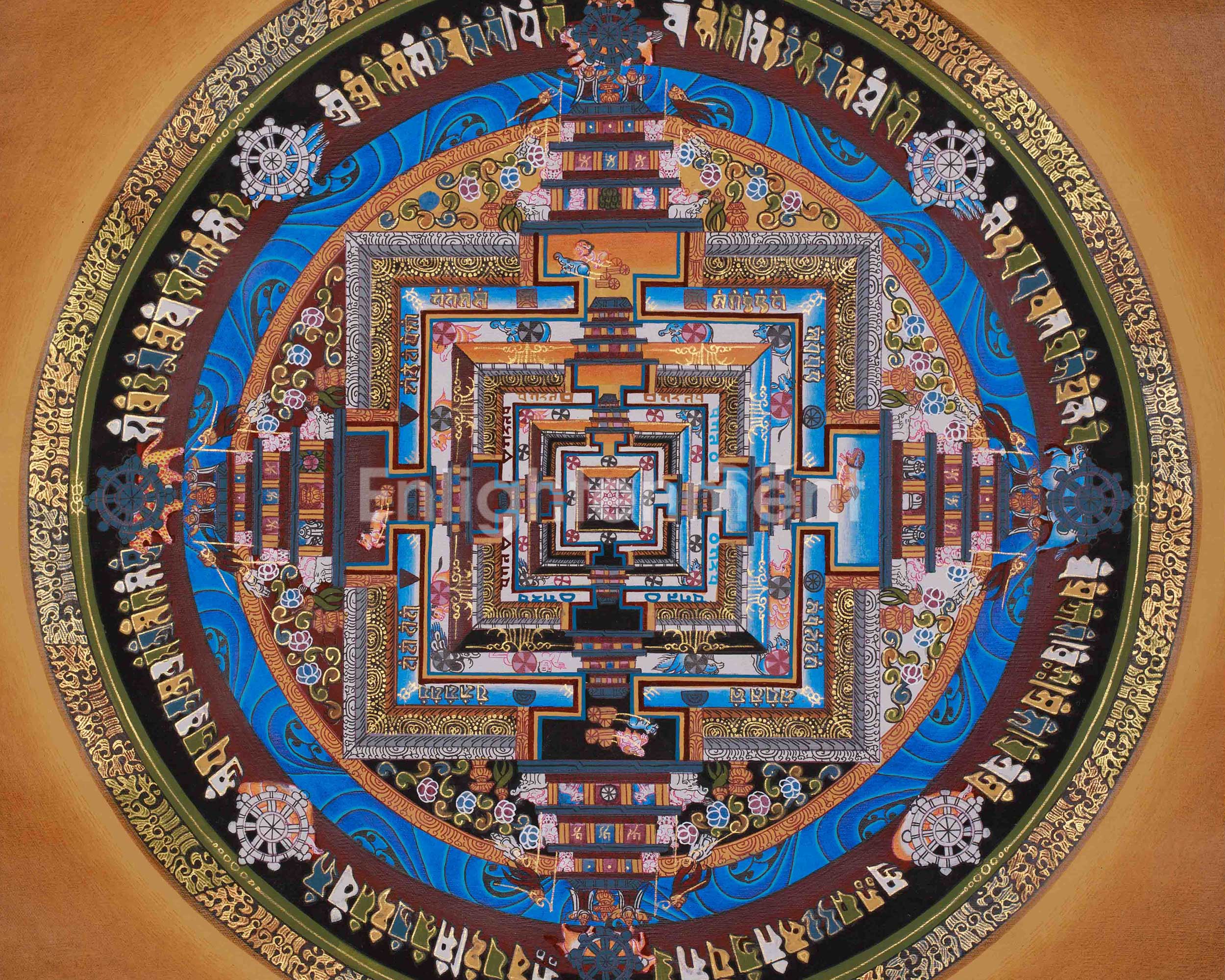 Sacred Art Of Kalachakra Mandala | Spiritual Wheel Of Time Mandala | Meditation & Spiritual Altar