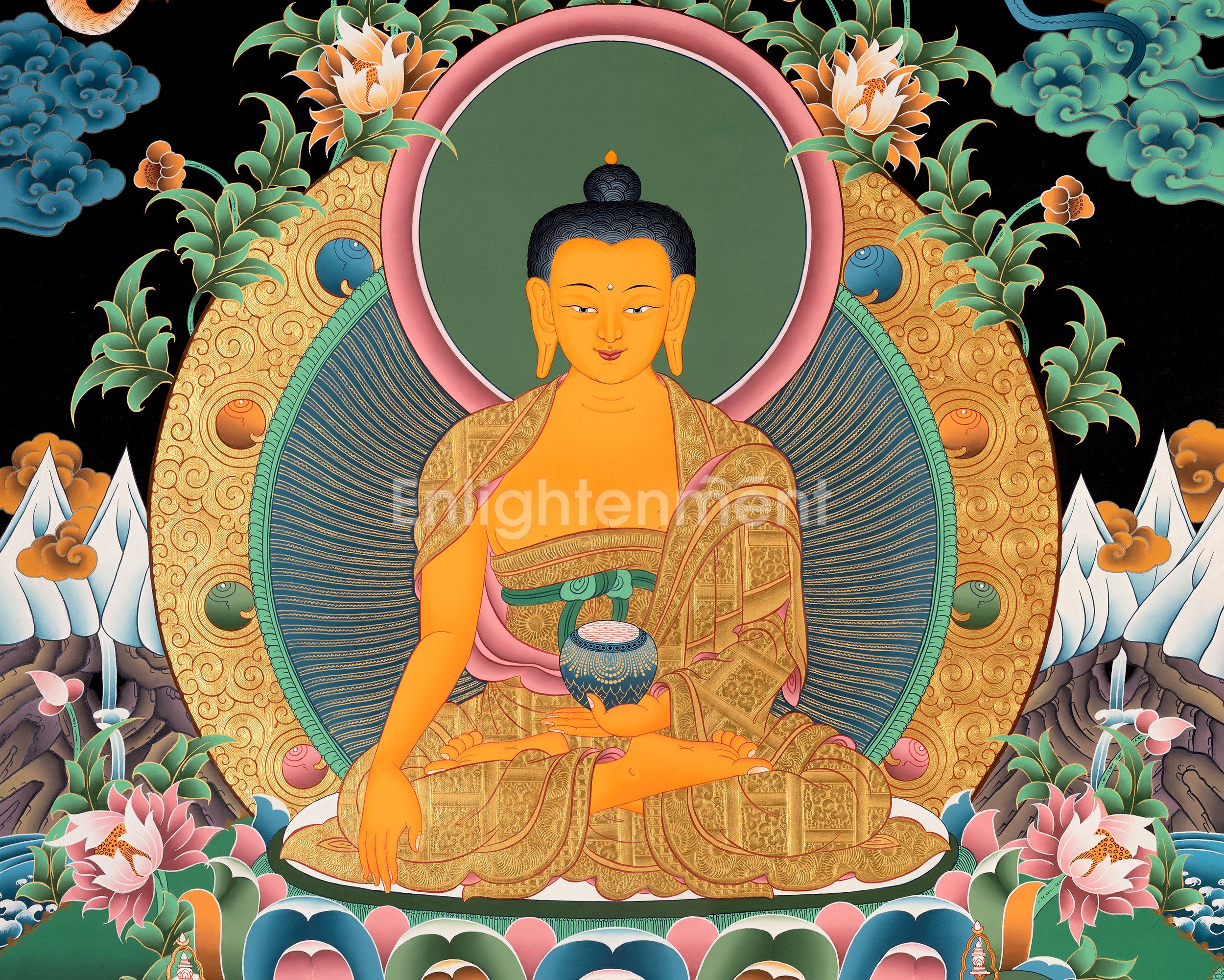 Religious Shakyamuni Buddha Thangka  | Buddhist Art | Wall Decors