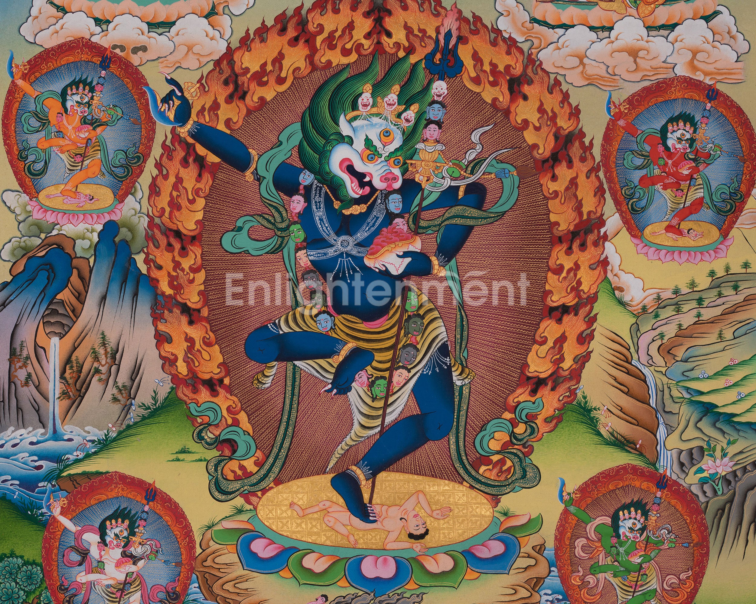 Simhamukha Painting | Sacred Art of the Lion-Faced Dakini