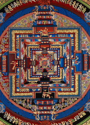 Mandala Kalachakra Thangka | Tibetan Buddhist Art of Cosmic Energy