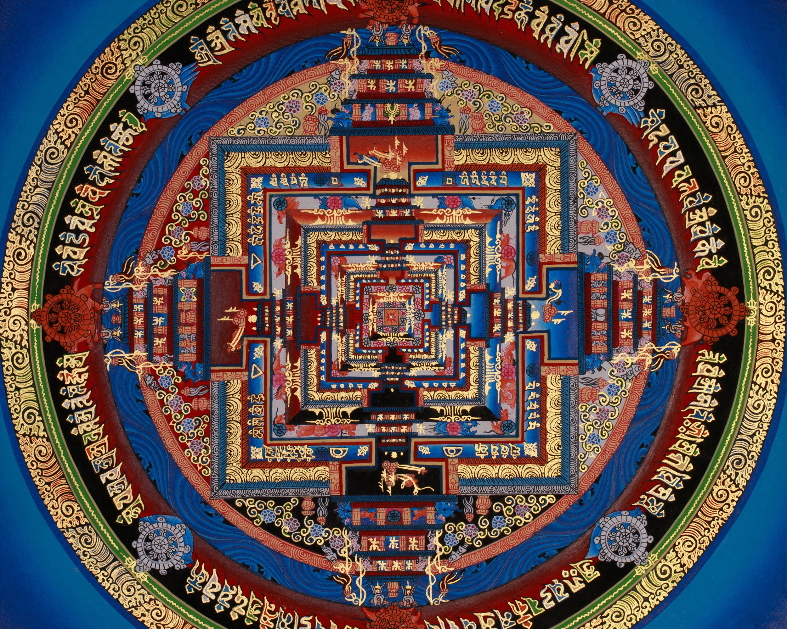 Mandala Kalachakra Thangka | Tibetan Buddhist Art of Cosmic Energy