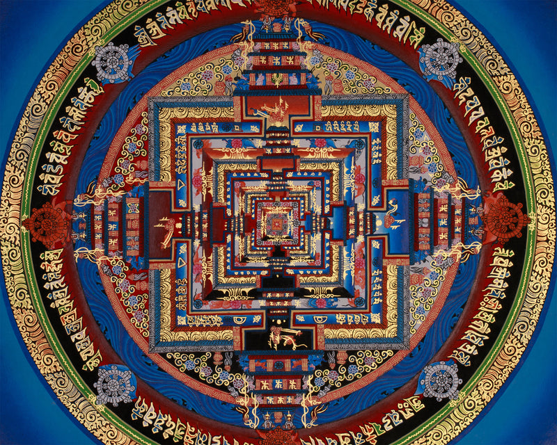 Mandala Kalachakra Thangka | Tibetan Buddhist Art of Cosmic Energy