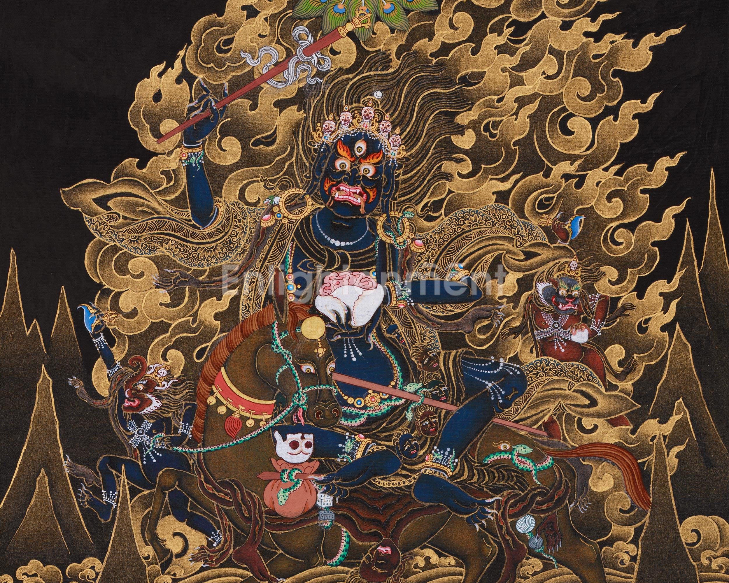 Wrathful Palden Lhamo Thangka | Tibetan Powerful Protector