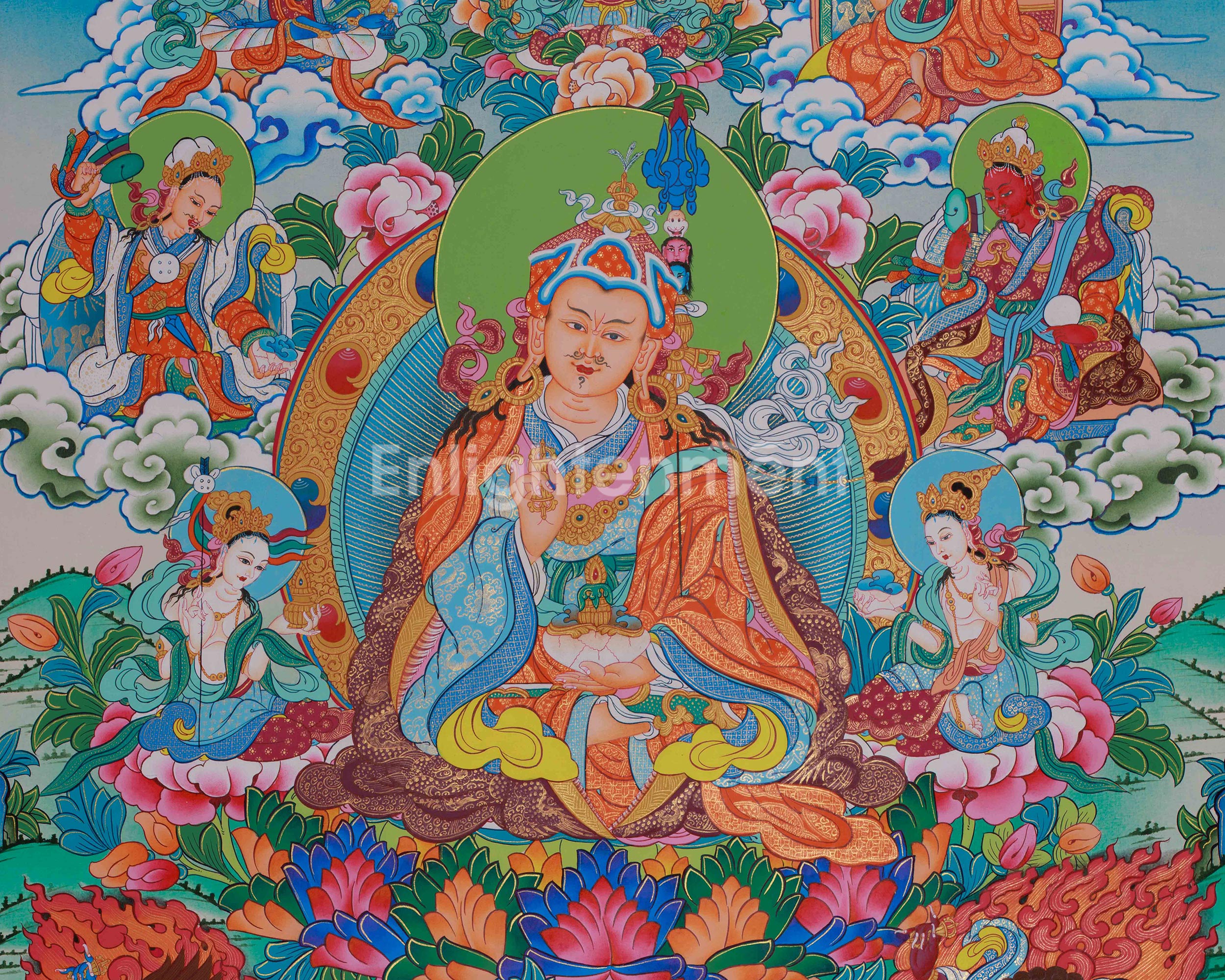 Guru Manifestations Thangka | Eight Forms of Padmasambhava