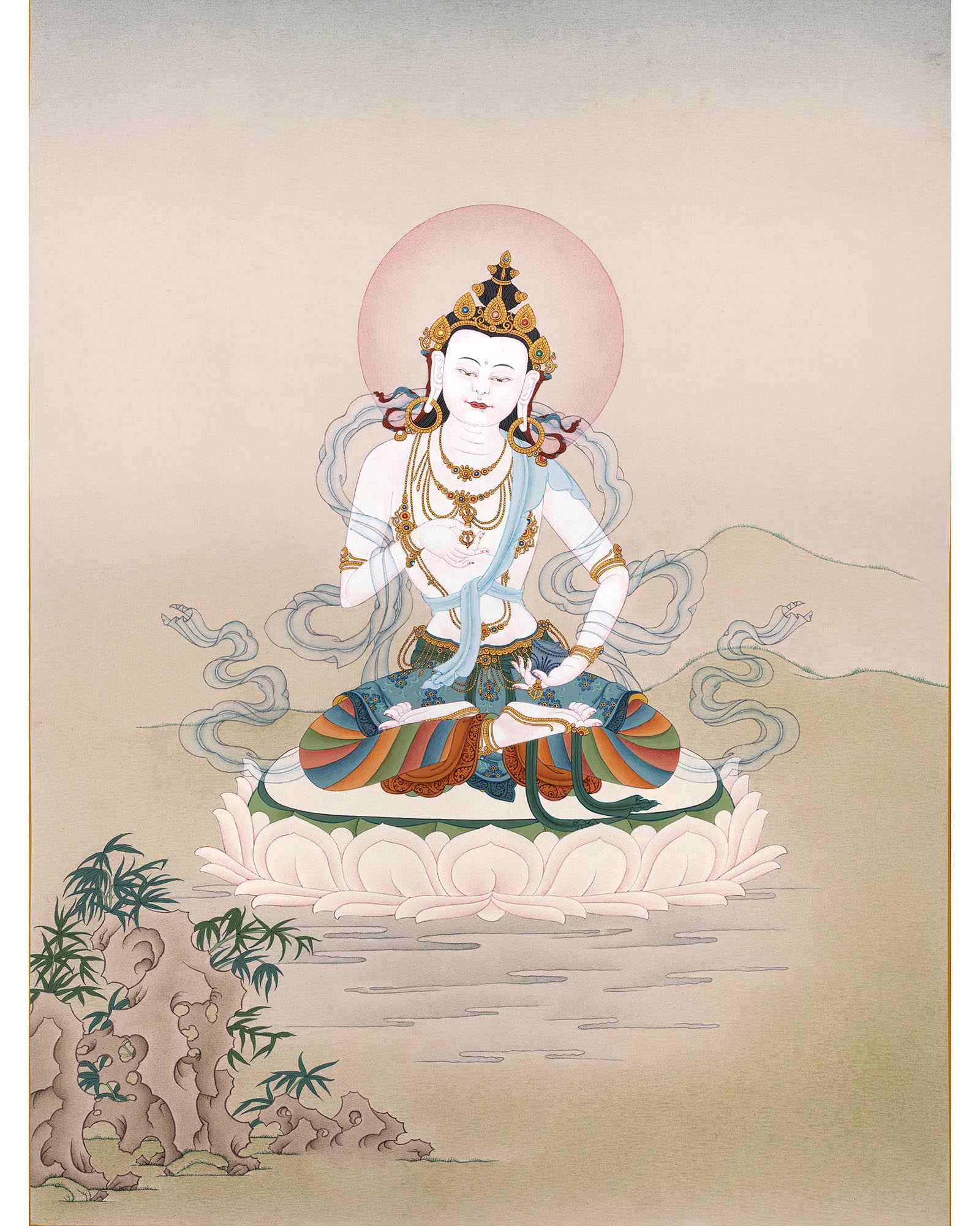 Vajrasattva Thangka | Tibetan Bodhisattva Art