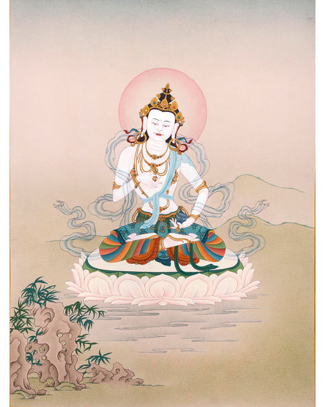 Vajrasattva Thangka | Tibetan Bodhisattva Art