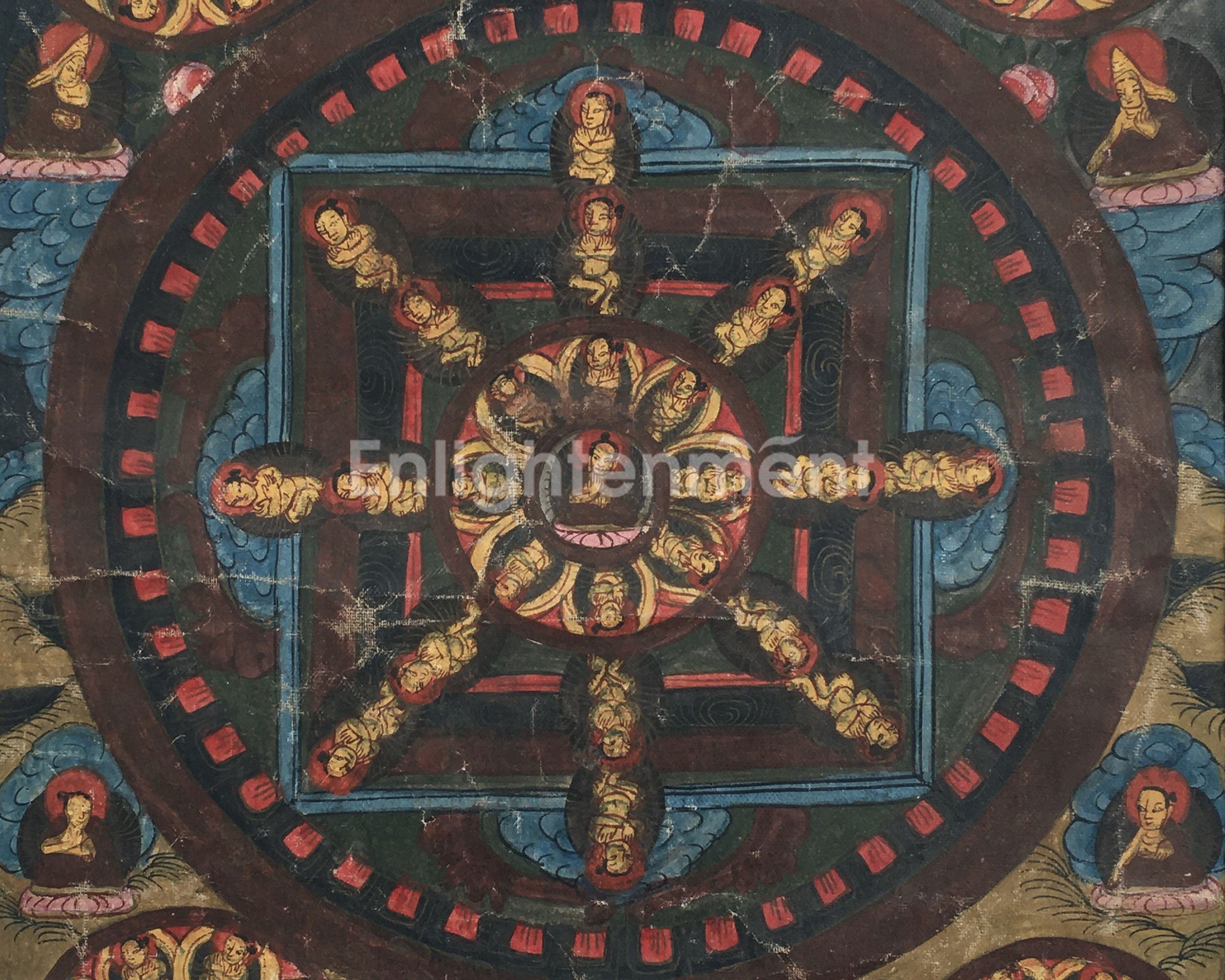 Beautiful Brocade Mandala Thangka | Buddhist Handpainted Art | Religious Wall Decors