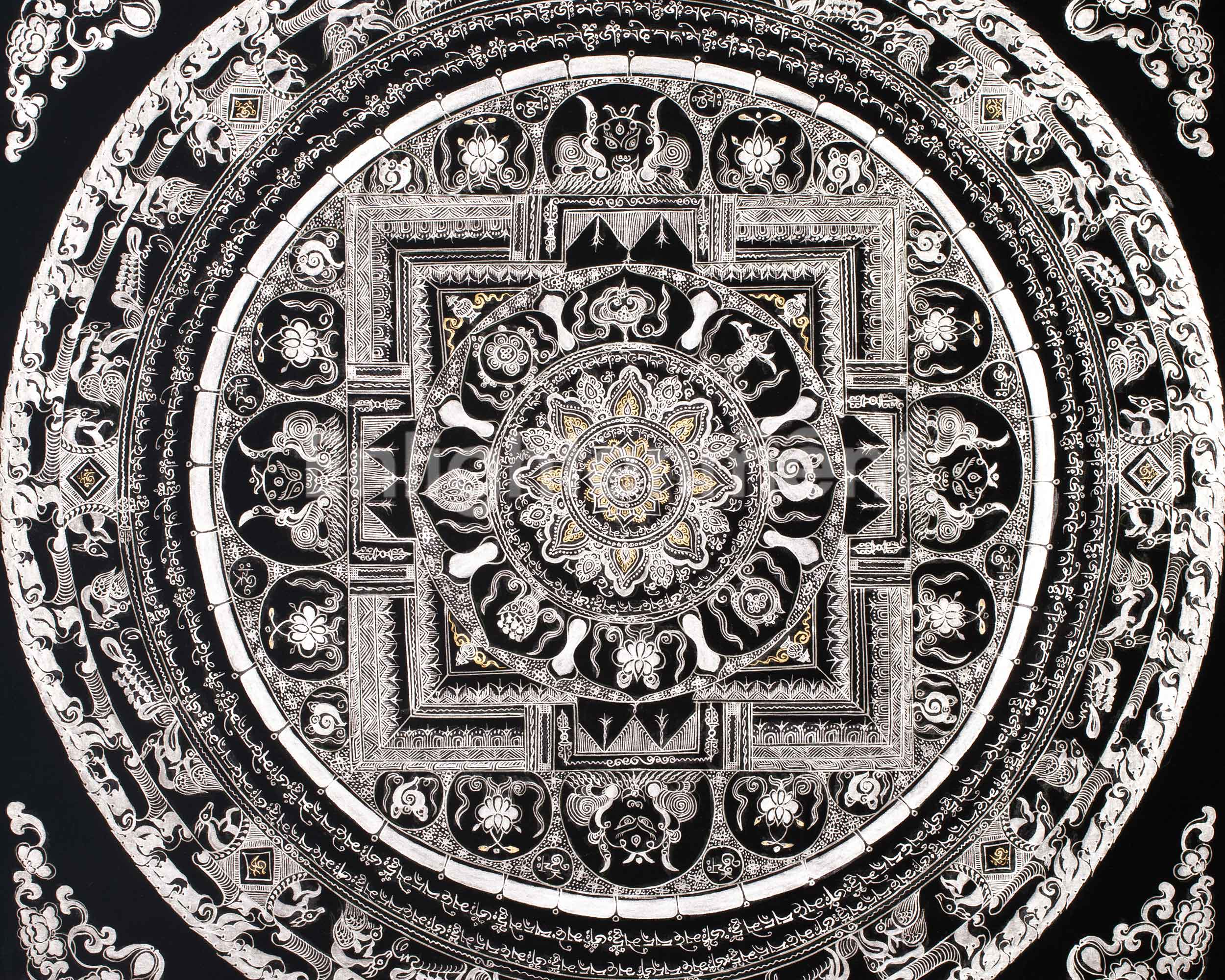Spiritual Mantra Mandala Painting | Tibetan Wall Hangings
