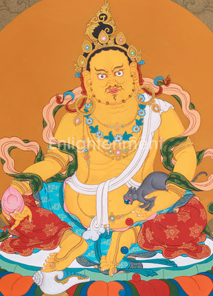 Yellow Dzambhala with Jewel Mongoose - Prosperity and Wealth