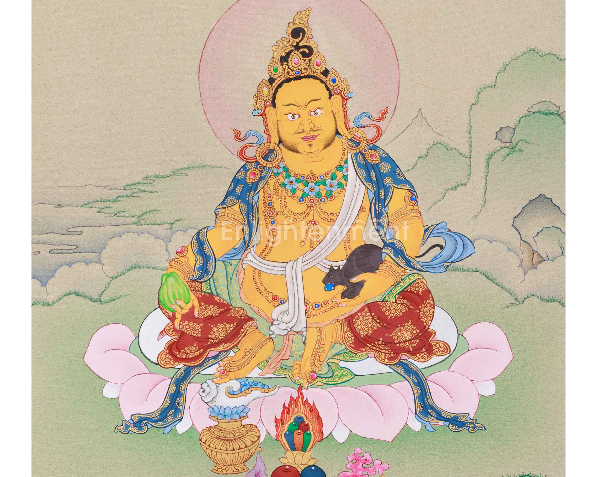Prosperity Dzambhala Thangka | Buddha of Wealth and Abundance