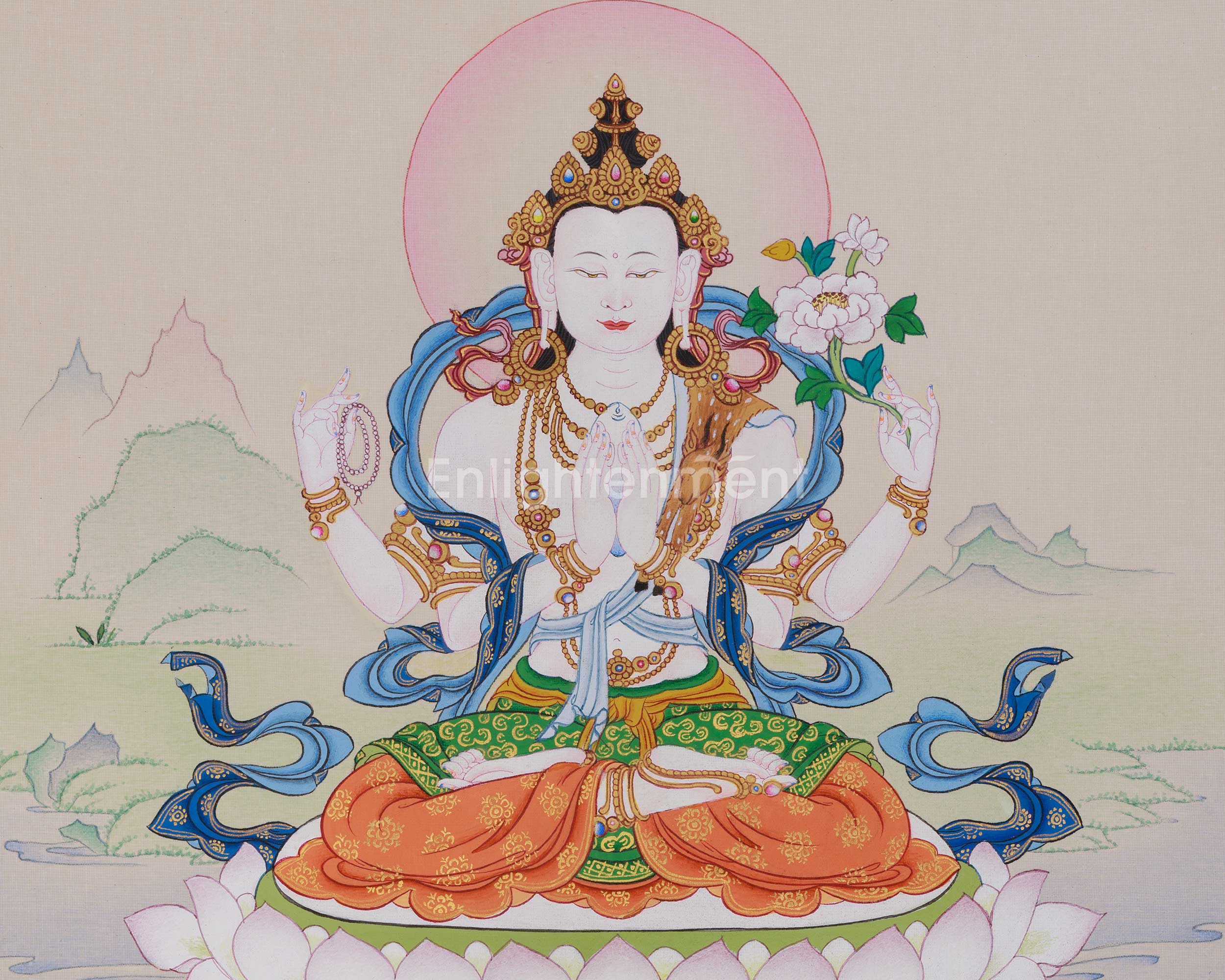Chenrezig Spiritual Protector Thangka | Emblem of Boundless Compassion