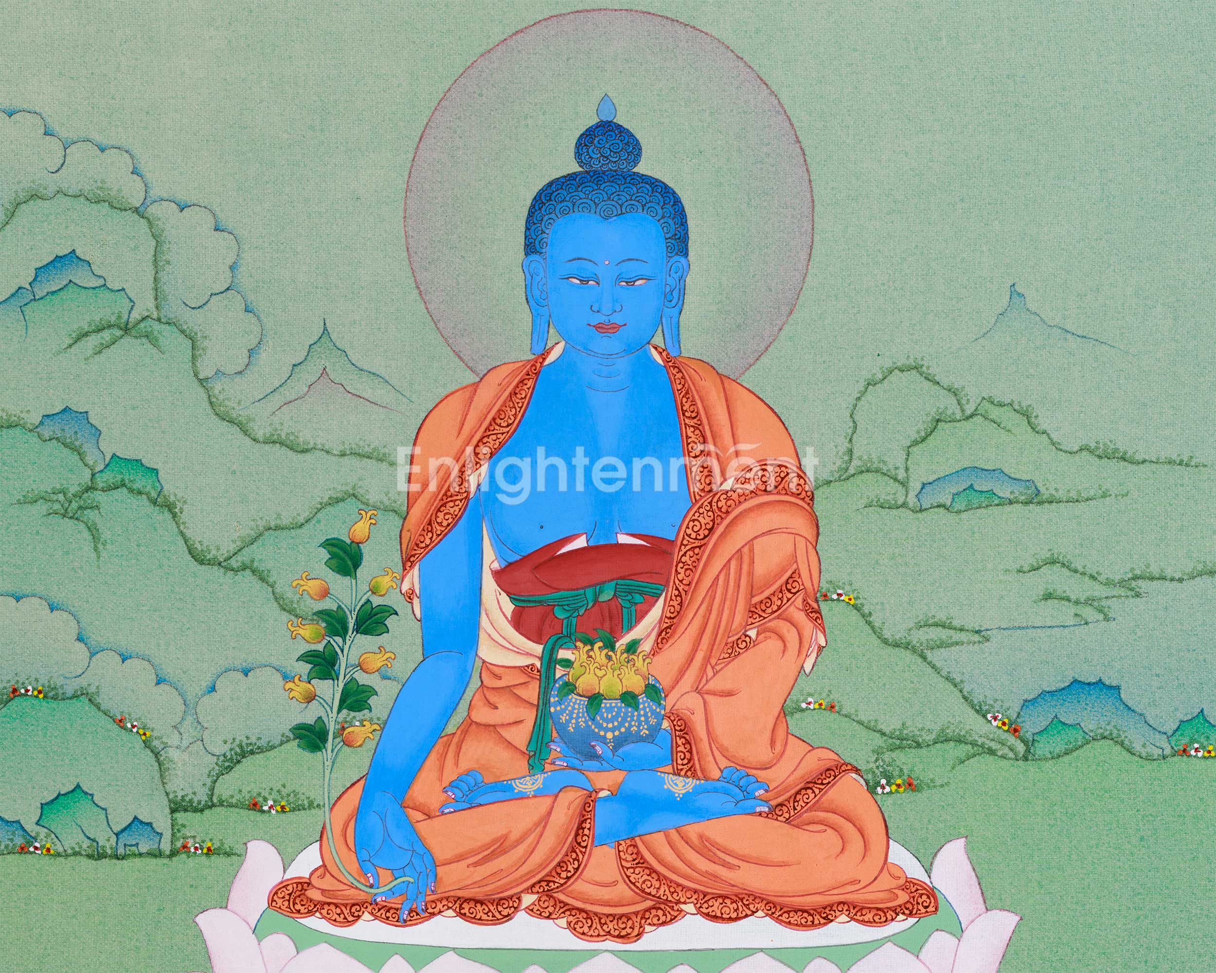Thangka of Bhaisajyaguru, Healing Buddha | Medicine Buddha of Health