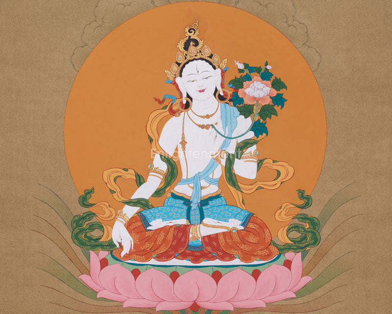 White Tara Bodhisattva | The Goddess of Compassion and Healing | Traditional Artwork