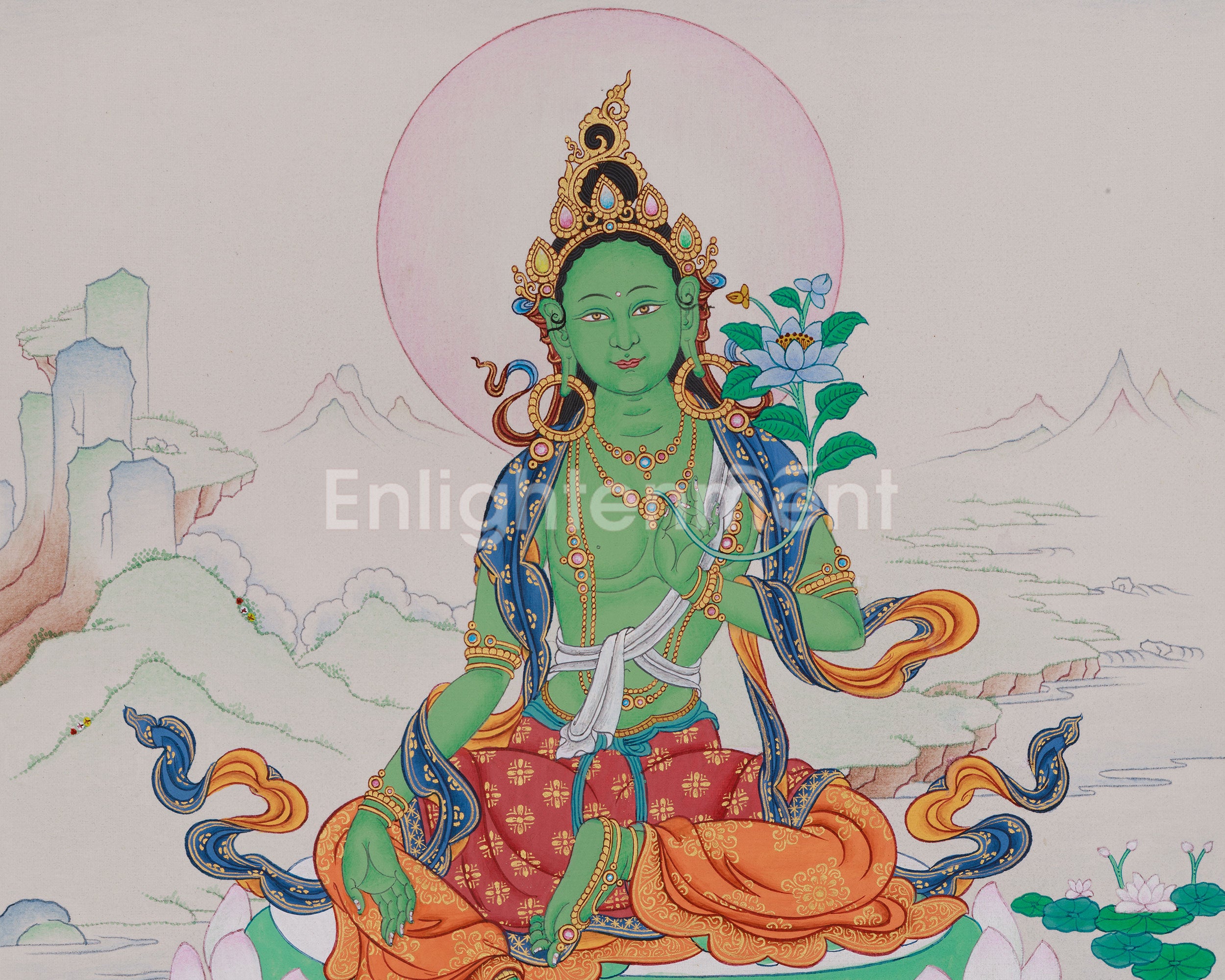 Green Tara Dolma Thangka | Goddess of Compassion & Swift Protection