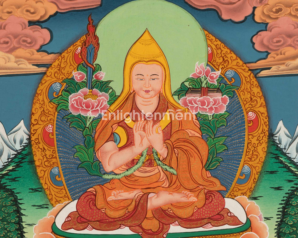 Tsongkhapa Tibetan Thangka | Art Painting for Meditation