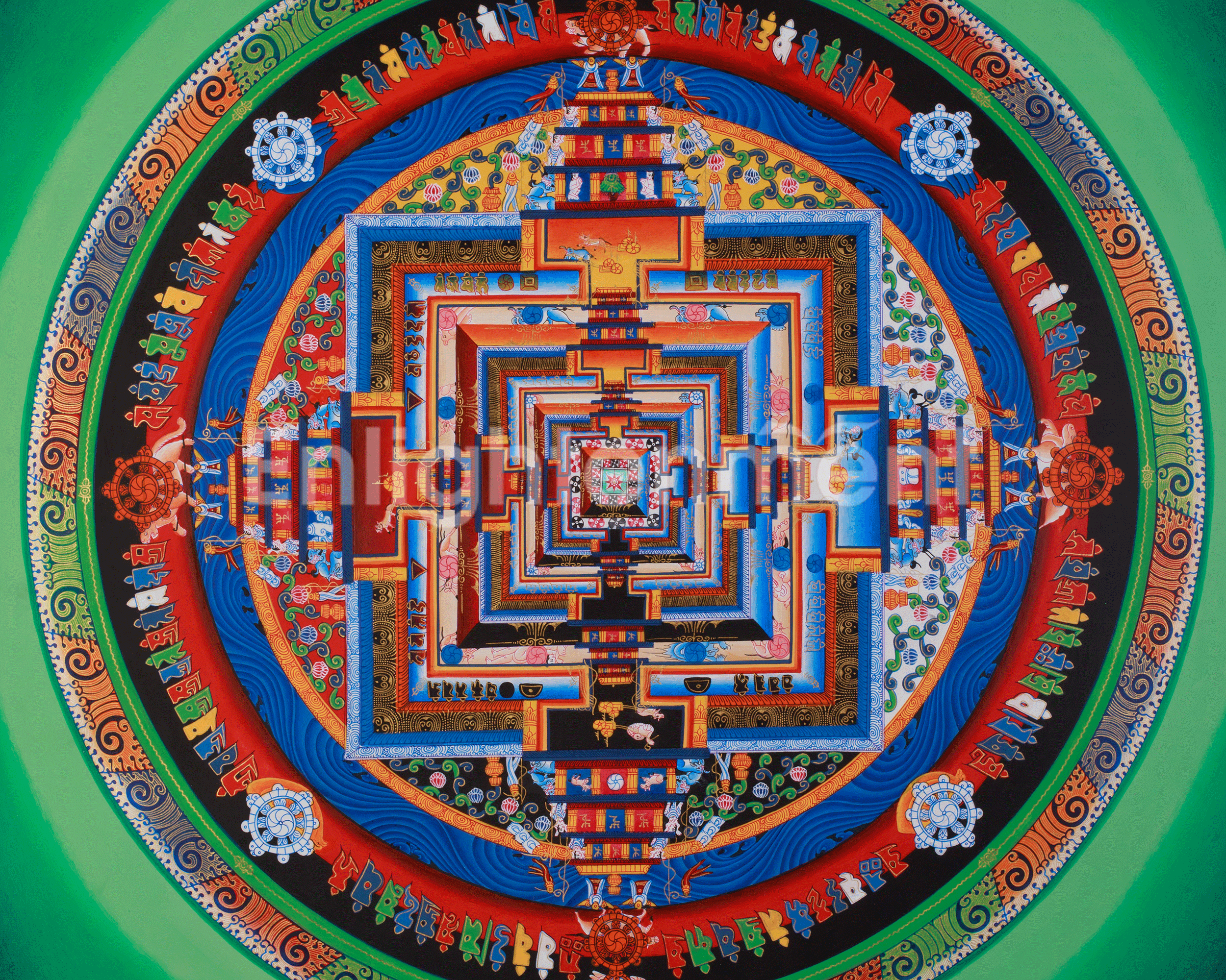 Spiritual Artwork of Kalachakra Mandala | Meditation Altar | Home Decor