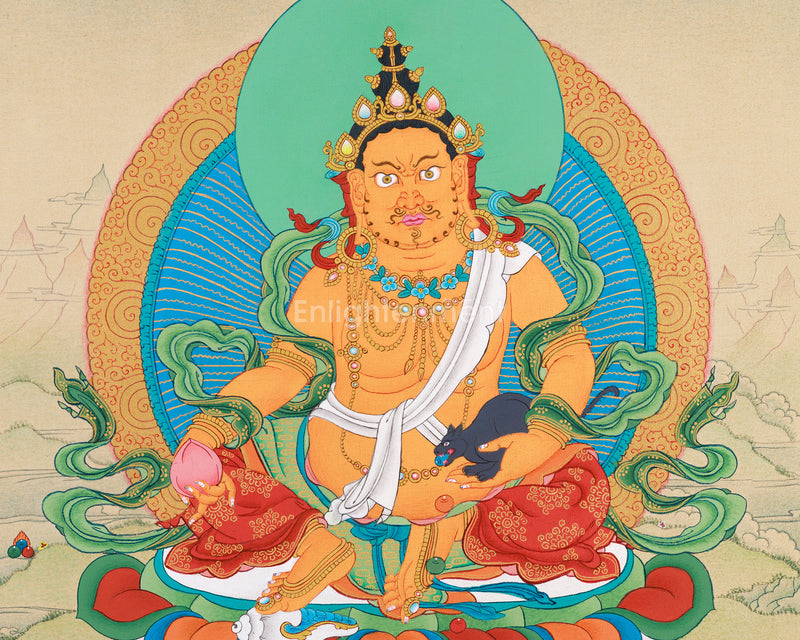 Tibetan Buddhist Deity of Wealth Art | Dzambhala Painting