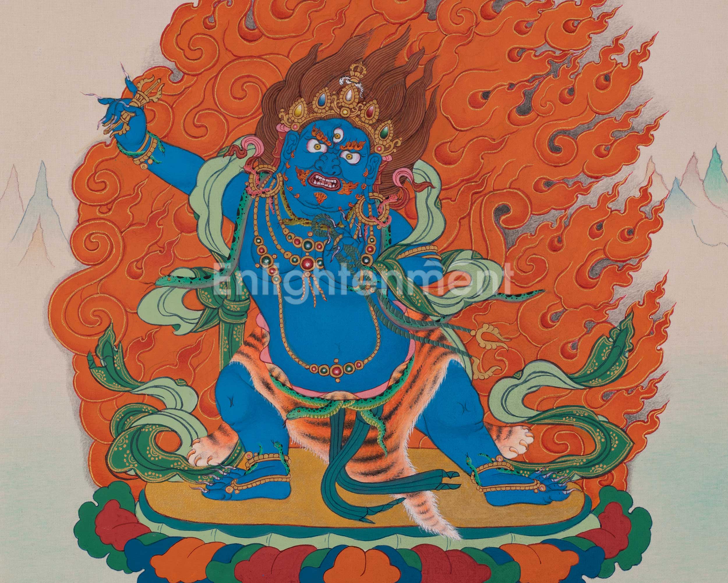 Vajrapani Tibetan Thangka | Protector Deity | Bodhisattva In Buddhism