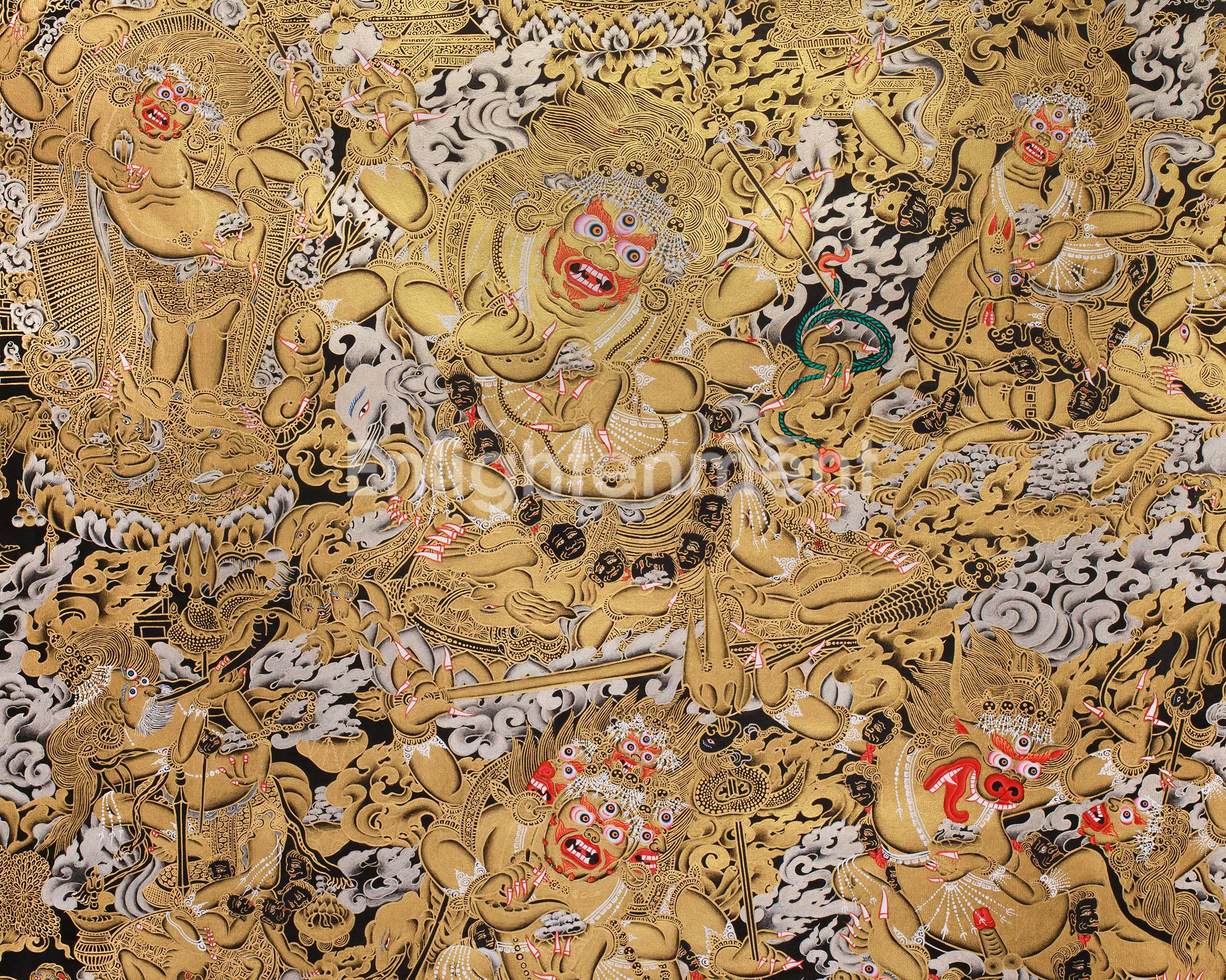 Golden Fury, Wrathful Mahakala Protector | Guardian of Spiritual Enlightenment