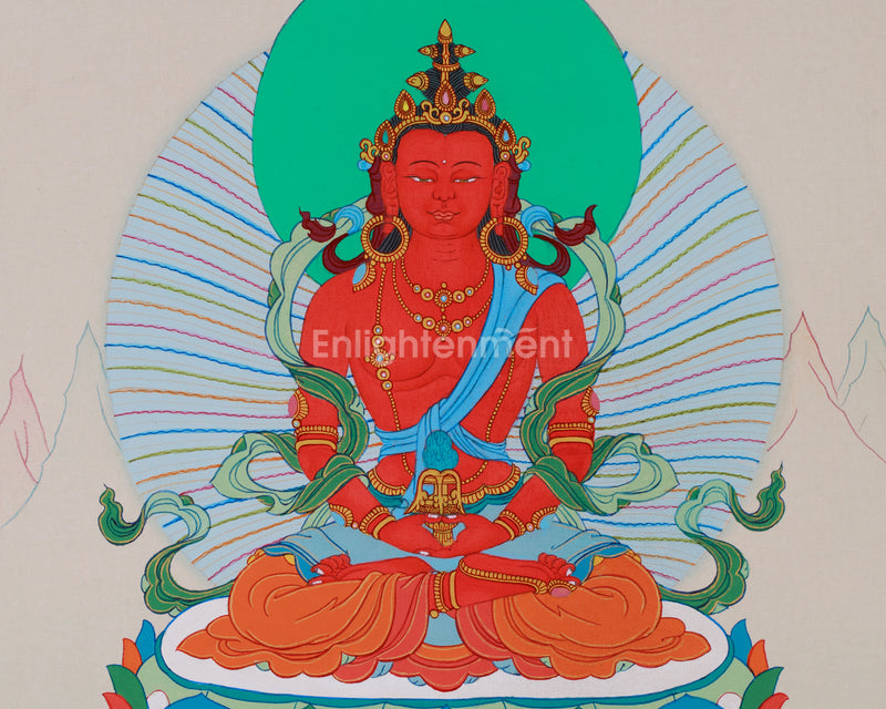 Small Red Buddha, Amitayus Thangka