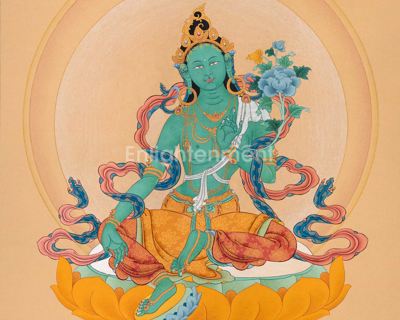 Hand painted Green Tara for your Spiritual Altar