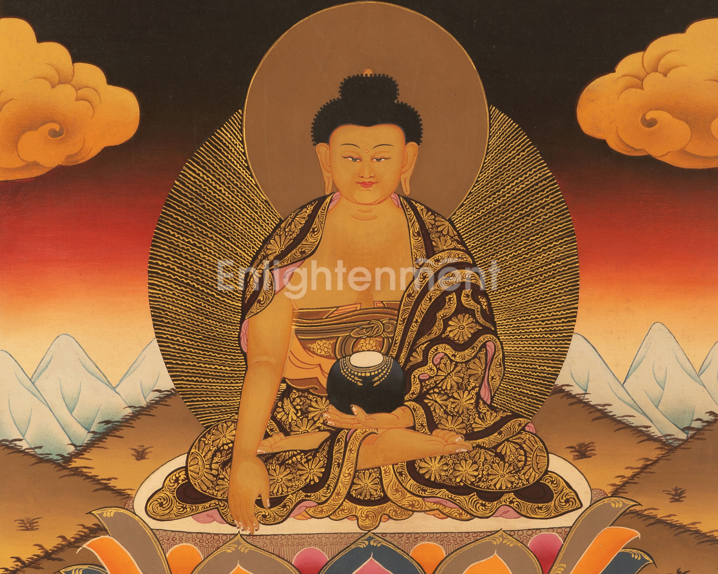 Gautama Buddha Thangka | Traditional Tibetan Painting | Wall Hanging Decors