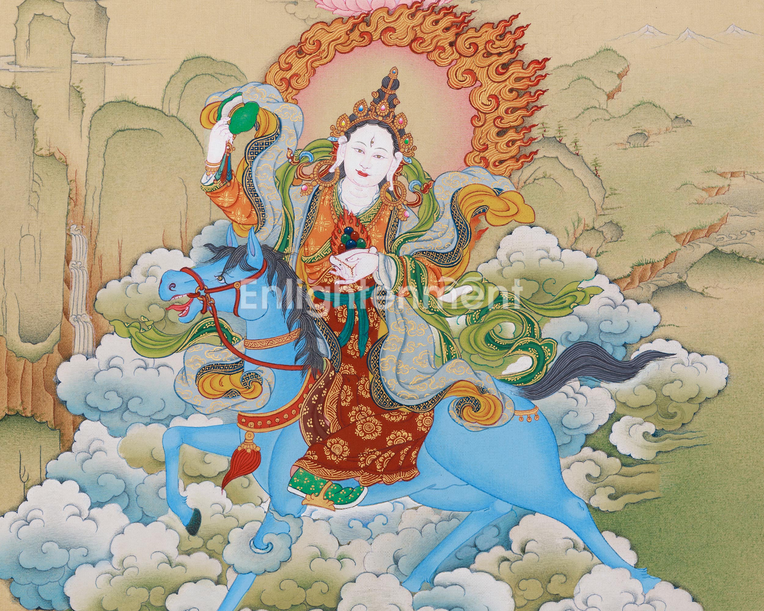 Achi Chokyi Drolma with Jigten Sumgon Thangka | The Protector and Spiritual Guide