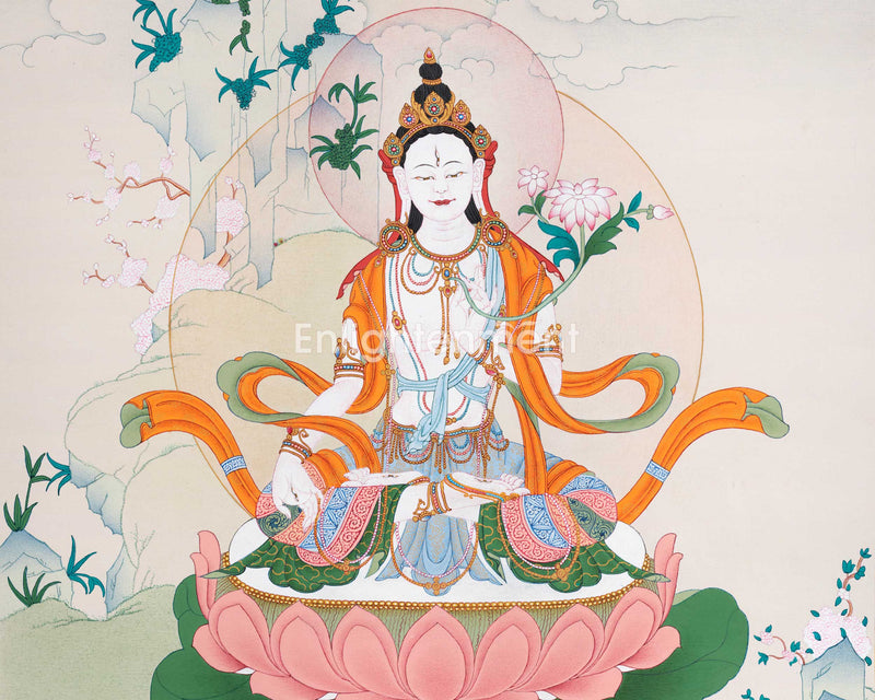 Divine Goddess White Tara Thangka