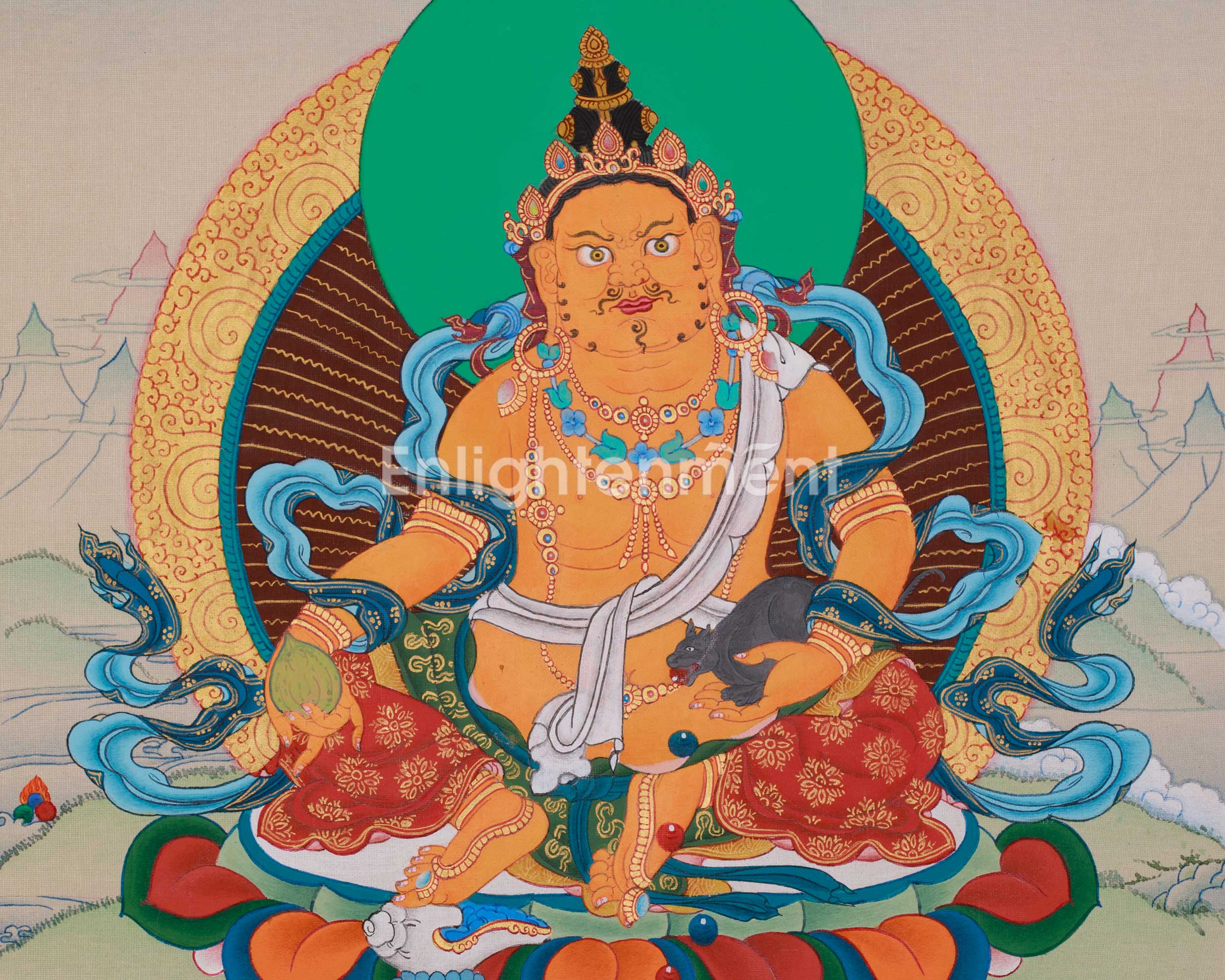 Traditional Yellow Dzambhala | The Wealth Buddha of Protection and Generosity