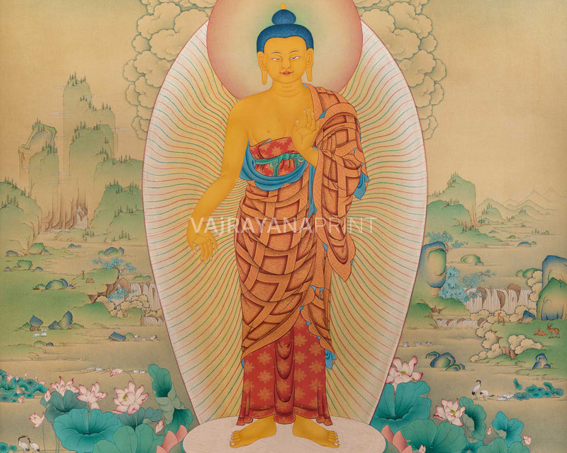 Trinity of Enlightenment: Shakyamuni Buddha, Green Tara, Avalokiteshvara |  Exclusive Karma Gadri Art Prints