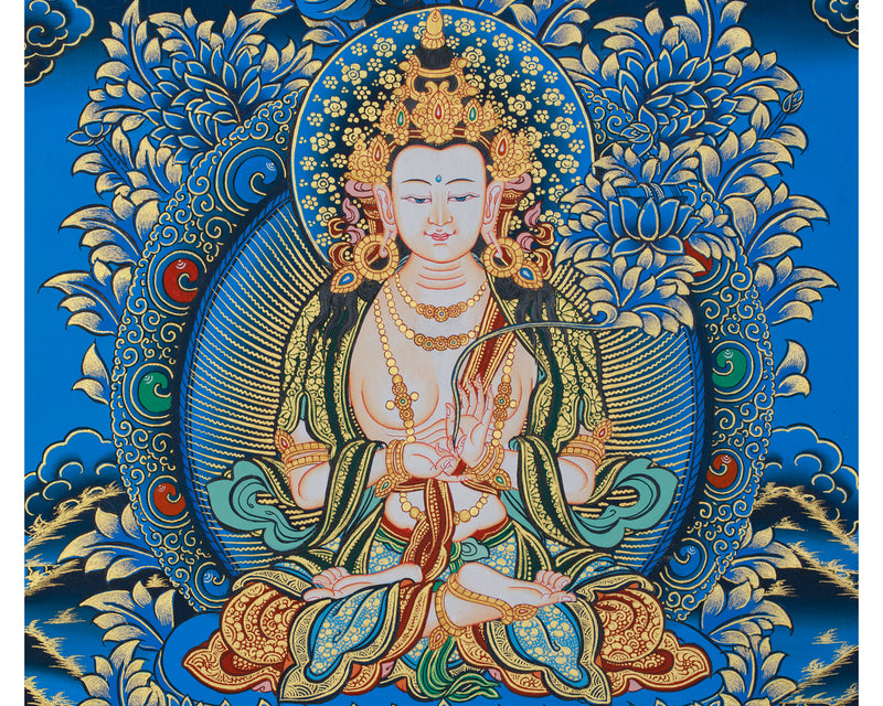 Jnanasattva Manjushri Thangka | A Sacred Tibetan Art of Wisdom & Enlightenment