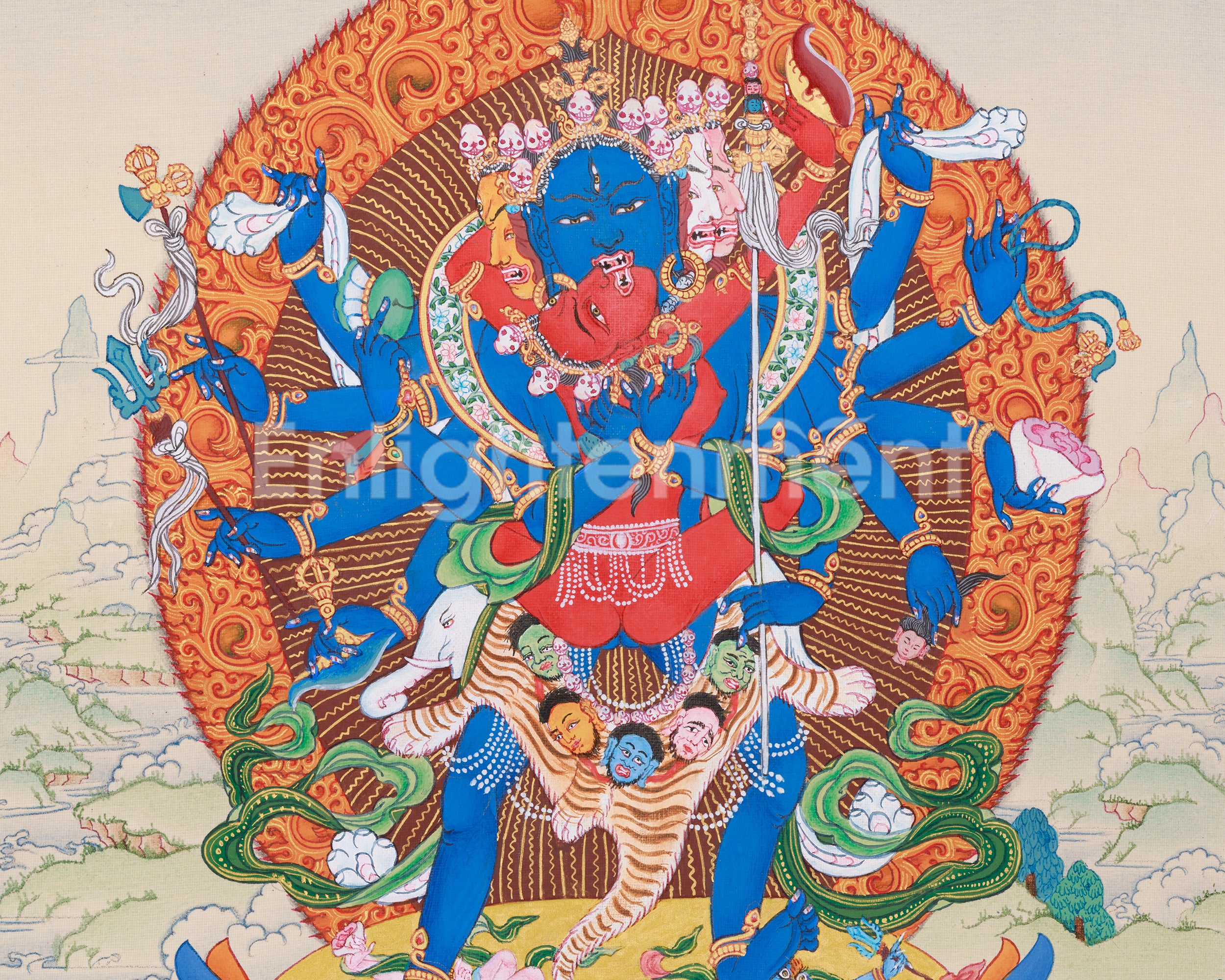 Tibetan Chakrasamvara Thangka | Deity of Enlightened Union & Transformative Energy