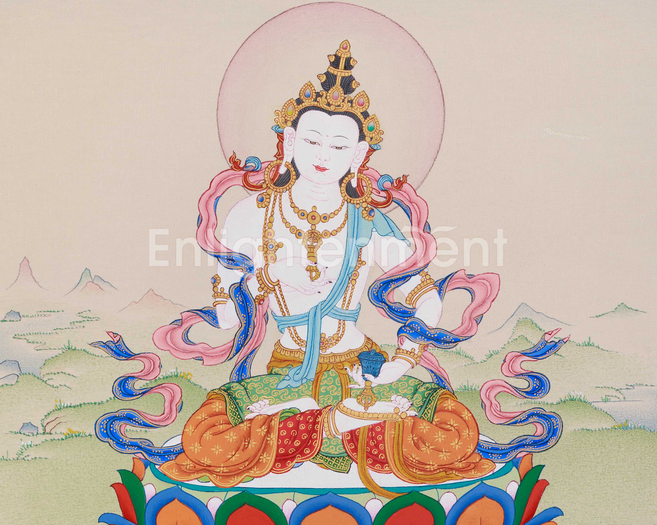 Sacred Tibetan Thangka of Vajrasattva | Symbol of Purity and Inner Cleansing