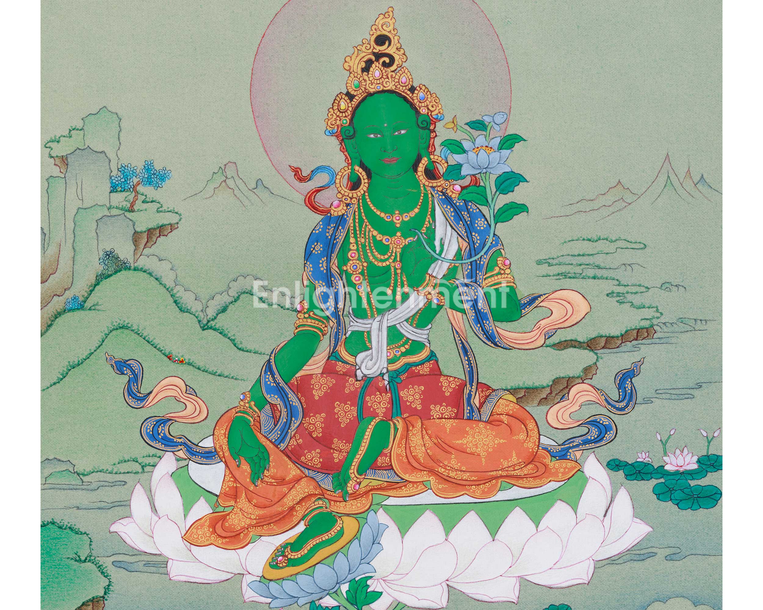 Green Tara Protection Thangka | Goddess of Peace and Healing