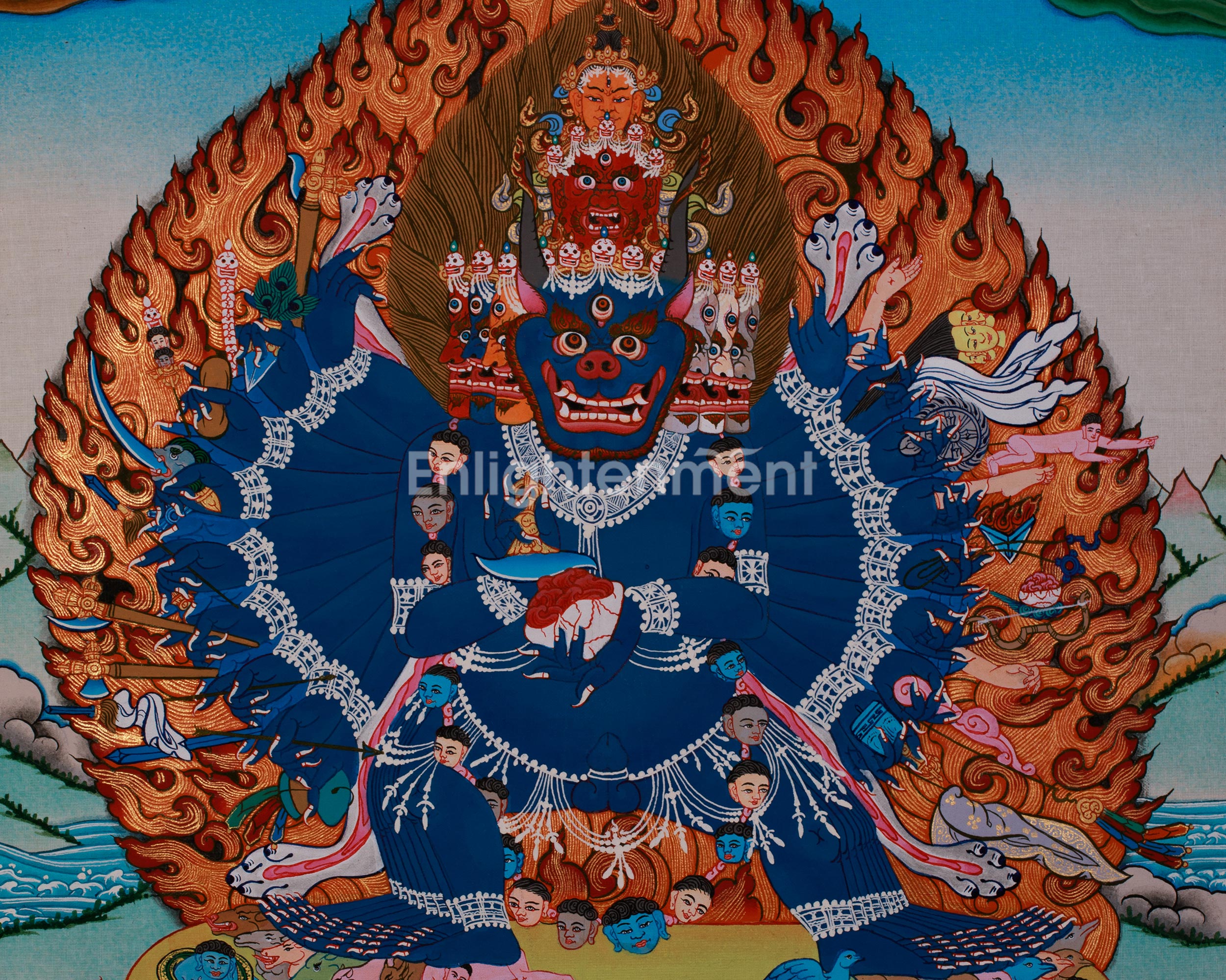 Wrathful Yamantaka Thangka | Tibetan Buddhist Protector